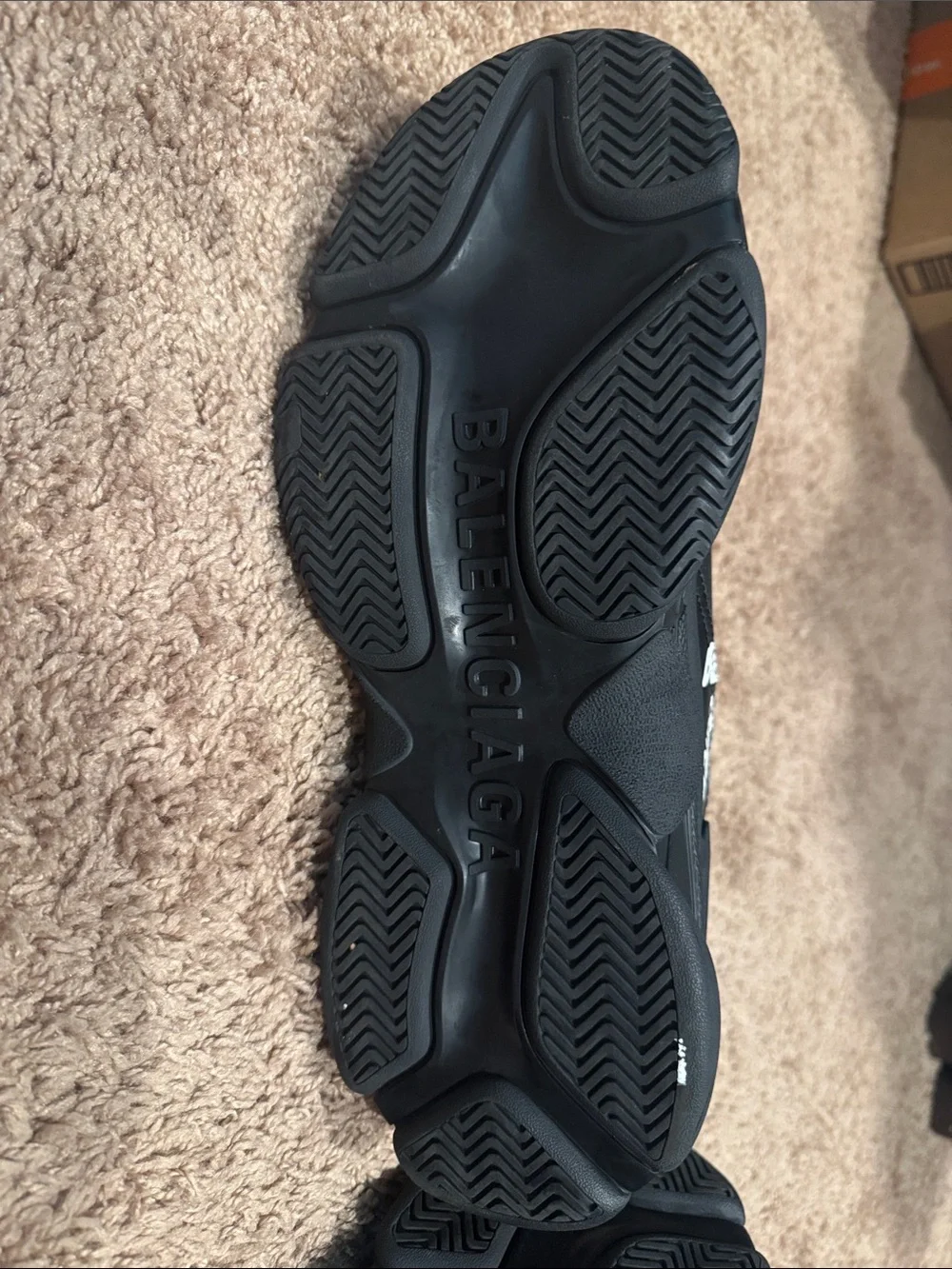 Balenciaga Black Triple S Logo-Print Chunky Sneakers - Picture 3 of 4